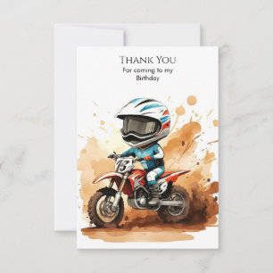 Whimsical Dirt Wheels Motorrad Geburtstag Dankeskarte