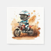 Whimsical Dirt Wheels Motorrad Geburtstag Serviette (Vorderseite)