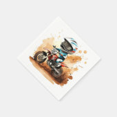Whimsical Dirt Wheels Motorrad Geburtstag Serviette (Ecke)