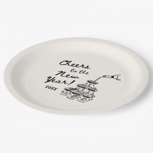 Whimsical Disco Ball New Year's Eve Party Pappteller (Schrägansicht)