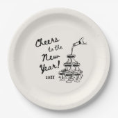 Whimsical Disco Ball New Year's Eve Party Pappteller (Vorderseite)