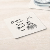 Whimsical Disco Ball New Year's Eve Party Rechteckiger Pappuntersetzer (angewinkelt)