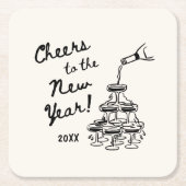 Whimsical Disco Ball New Year's Eve Party Rechteckiger Pappuntersetzer (Vorderseite)