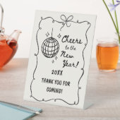 Whimsical Disco Ball New Year's Eve Party Sockelschild (In Situ)