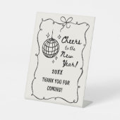 Whimsical Disco Ball New Year's Eve Party Sockelschild (Vorderseite)