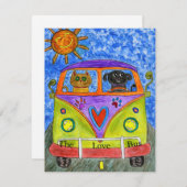 Whimsical Dog and Cat Greeting Card Einladung (Vorne/Hinten)