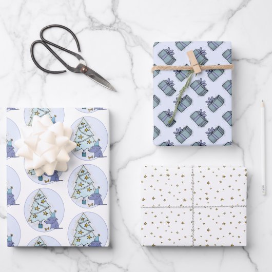 Whimsical Dog Christmas Geschenkpapier Set (Vorderseite)