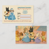 Whimsical  Dog Grooming Appointment Reminder Card Visitenkarte (Vorne/Hinten)