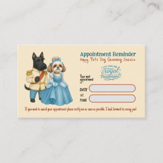 Whimsical  Dog Grooming Appointment Reminder Card Visitenkarte