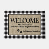 Whimsical Dog Liebhaber Personalisiert Willkommen Fußmatte (Vorderseite)