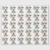 Whimsical Dog Watercolor Birthday Invitation Geschenkpapier (Flach)