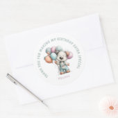 Whimsical Dog Watercolor Birthday Runder Aufkleber (Umschlag)