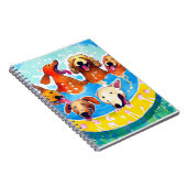 Whimsical Dogs Pool Party Square Poster Notizblock (Rechte Seite)