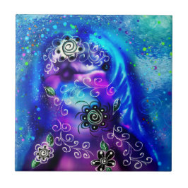 Whimsical Dolphin Blue Aquamarin Coastal Nautic Fliese