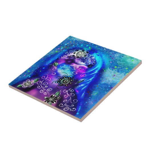 Whimsical Dolphin Blue Aquamarin Coastal Nautic Fliese (Seite)