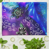 Whimsical Dolphin Blue Aquamarin Coastal Nautic Geschirrtuch (Gefaltet)