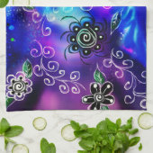 Whimsical Dolphin Blue Aquamarin Coastal Nautic Geschirrtuch (Gefaltet)