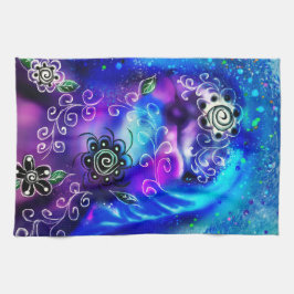 Whimsical Dolphin Blue Aquamarin Coastal Nautic Geschirrtuch