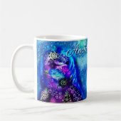 Whimsical Dolphin Blue Aquamarin Coastal Nautic Kaffeetasse (Links)