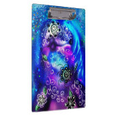 Whimsical Dolphin Blue Aquamarin Coastal Nautic Klemmbrett (Rechts)