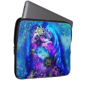 Whimsical Dolphin Blue Aquamarin Coastal Nautic Laptopschutzhülle (Vorne Rechts)