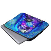 Whimsical Dolphin Blue Aquamarin Coastal Nautic Laptopschutzhülle (Vorne Knopf)