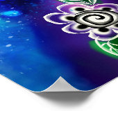 Whimsical Dolphin Blue Aquamarin Coastal Nautic Poster (Ecke)