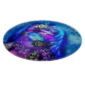 Whimsical Dolphin Blue Aquamarin Coastal Nautic Schneidebrett (Ecke)