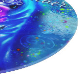 Whimsical Dolphin Blue Aquamarin Coastal Nautic Schneidebrett (Ecke)