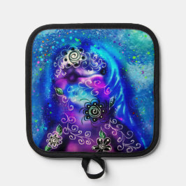 Whimsical Dolphin Blue Aquamarin Coastal Nautic Topflappen