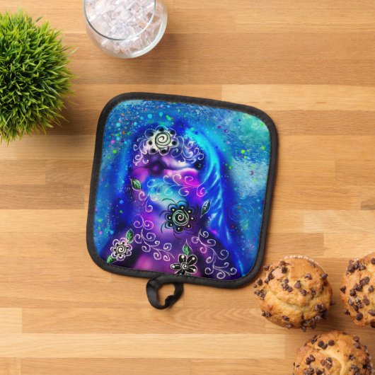 Whimsical Dolphin Blue Aquamarin Coastal Nautic Topflappen (Oben Unten)