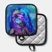 Whimsical Dolphin Blue Aquamarin Coastal Nautic Topflappen (Vorderseite/Rückseite)