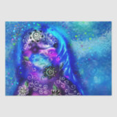 Whimsical Dolphin Blue Aquamarin Nautic Decoupage Seidenpapier (Vorderseite)