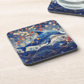 Whimsical Dolphin Getränkeuntersetzer (Linke Seite)