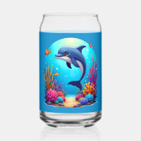 Whimsical Dolphin in einem lebendigen Korallenriff