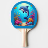 Whimsical Dolphin in einem lebendigen Korallenriff Tischtennis Schläger (Vorderseite)