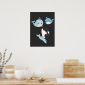 Whimsical Dolphin Trio Poster | Friendship Art (Küche)