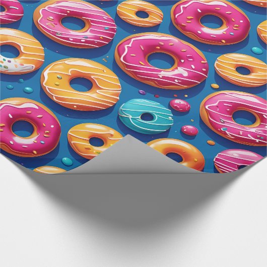 Whimsical Donut Dreams Wrapping Paper Geschenkpapier (Ecke)