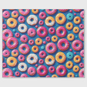 Whimsical Donut Dreams Wrapping Paper Geschenkpapier (Flach)
