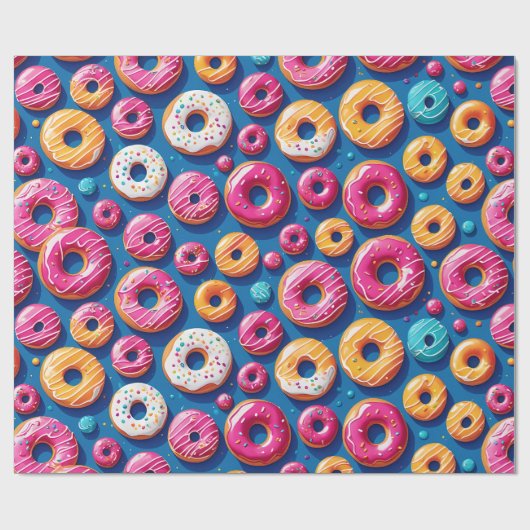 Whimsical Donut Dreams Wrapping Paper Geschenkpapier (Flach)
