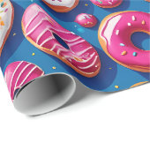 Whimsical Donut Dreams Wrapping Paper Geschenkpapier (Rolleneckpunkt)