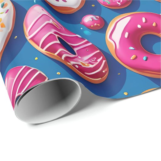 Whimsical Donut Dreams Wrapping Paper Geschenkpapier (Rolleneckpunkt)