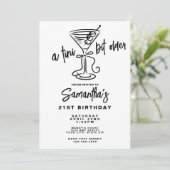 Whimsical Doodle A Tini Bit Older 21st Birthday Einladung (Stehend Vorderseite)