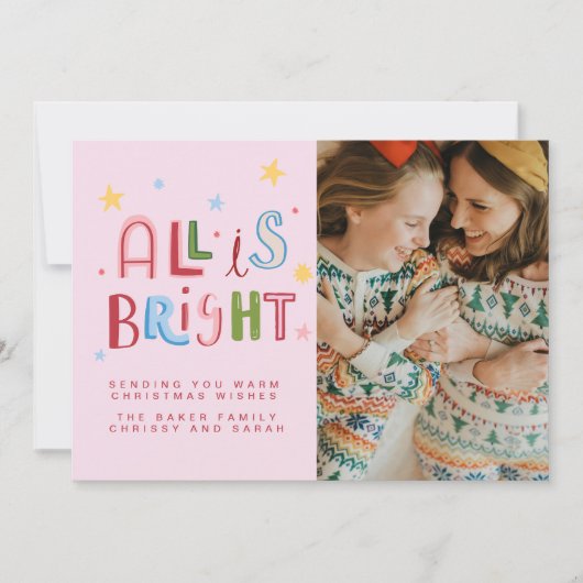 Whimsical Doodle All ist eine helle Urlaubskarte Einladung (Vorderseite)