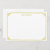 Whimsical Doodle Border Personalized Stationery Mitteilungskarte (Vorne/Hinten)