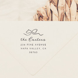 Whimsical Doodle Bow Familienname Rücksendeadresse Permastempel