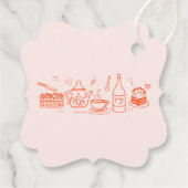 Whimsical Doodle Brautparty Tee Geschenkanhänger (Rückseite)