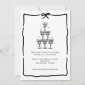 Whimsical Doodle Brunch with the Bride Red Pink  I Einladung (Rückseite)