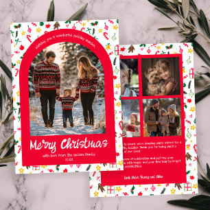 Whimsical Doodle Christmas Custom Arch 5 Foto Feiertagskarte
