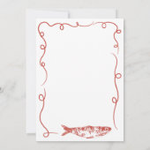 Whimsical Doodle Coastal Sardine Brautparty Einladung (Rückseite)